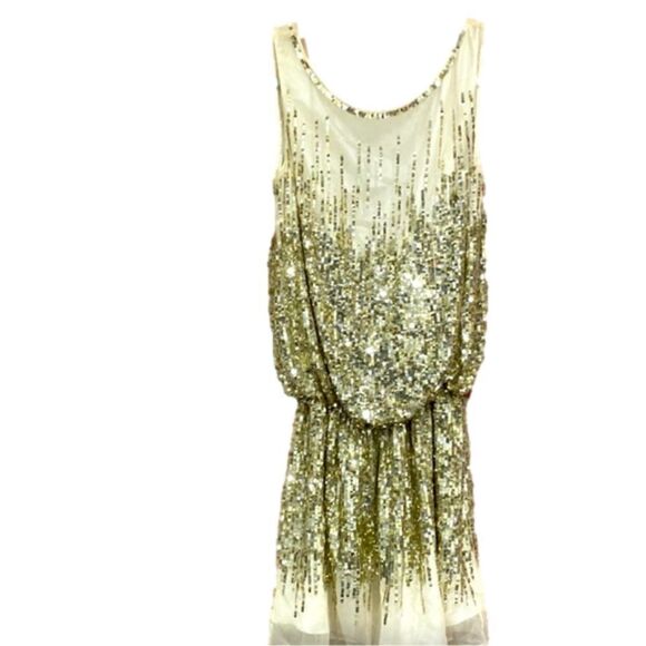 Sagaie Paris Women’s Vintage Sequined Silk Evening Mini Dress Size 4 ($400) - Picture 1 of 15